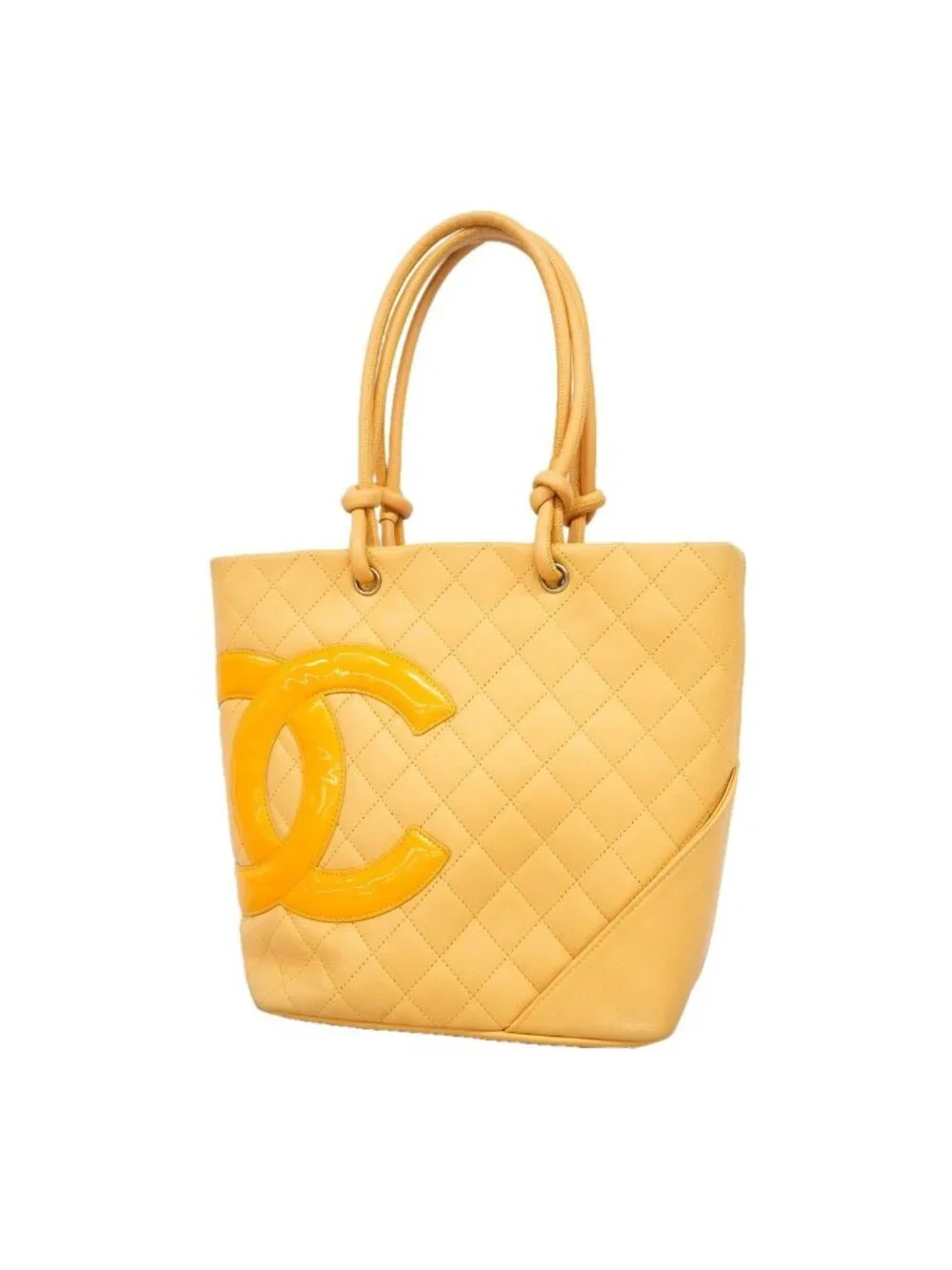 Chanel Tote Bag Cambon Lambskin Beige Silver
